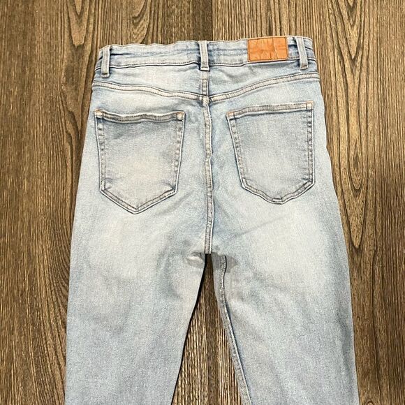 Zara Womens 6 High Rise Skinny Jeans Ankle Length Light Stone Wash Denim - Picture 8 of 10